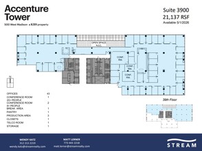 500 W Madison St, Chicago, IL à louer Plan d’étage– Image 1 sur 1