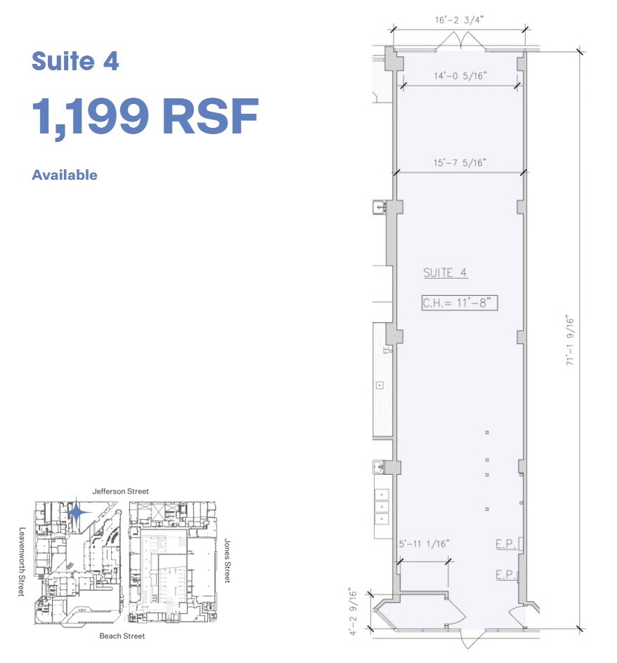 333 Jefferson St, San Francisco, CA à louer Plan d’étage– Image 1 sur 1
