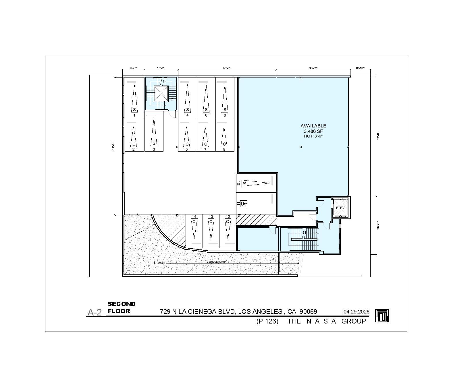 729-731 N La Cienega Blvd, Los Angeles, CA à louer Plan d’étage– Image 1 sur 1