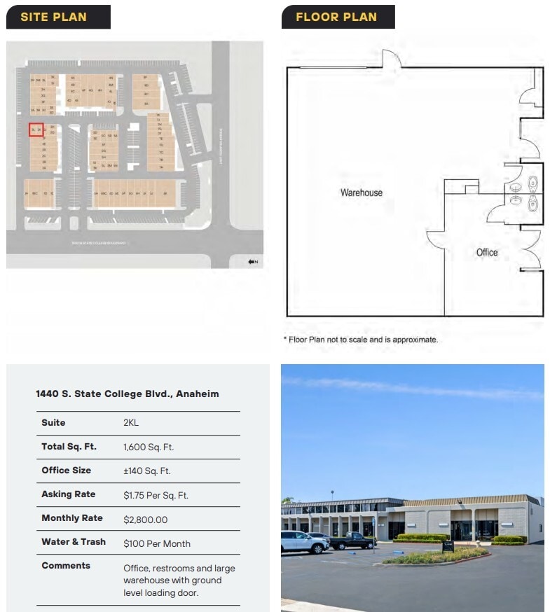 1440 S State College Blvd, Anaheim, CA à louer Plan d’étage– Image 1 sur 1