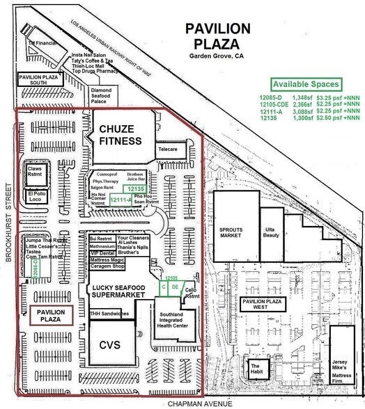 12085 Brookhurst St, Garden Grove, CA à louer - Plan de site – Image 2 sur 14