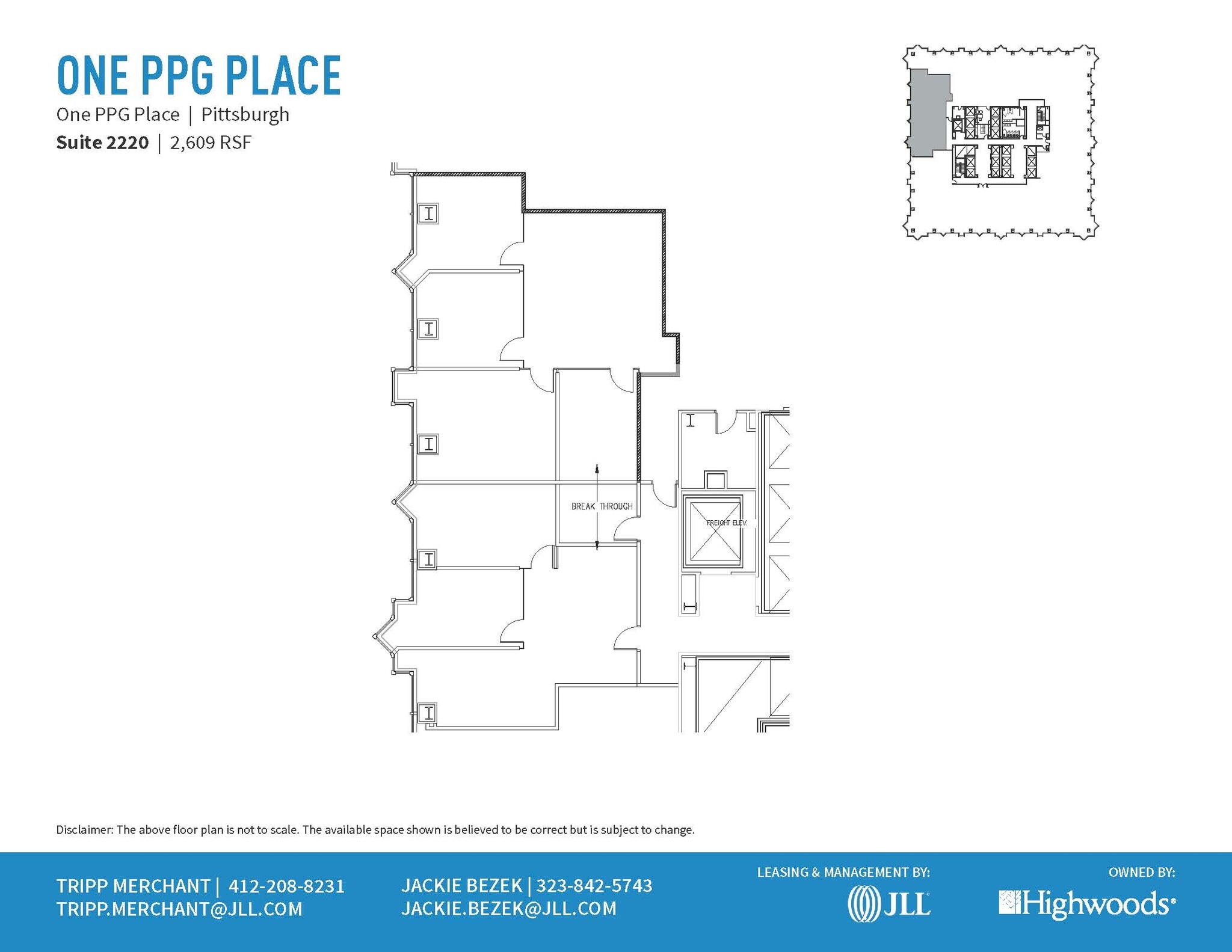 1 PPG Pl, Pittsburgh, PA à louer Plan d’étage– Image 1 sur 1