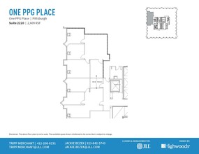 1 PPG Pl, Pittsburgh, PA à louer Plan d’étage– Image 1 sur 1