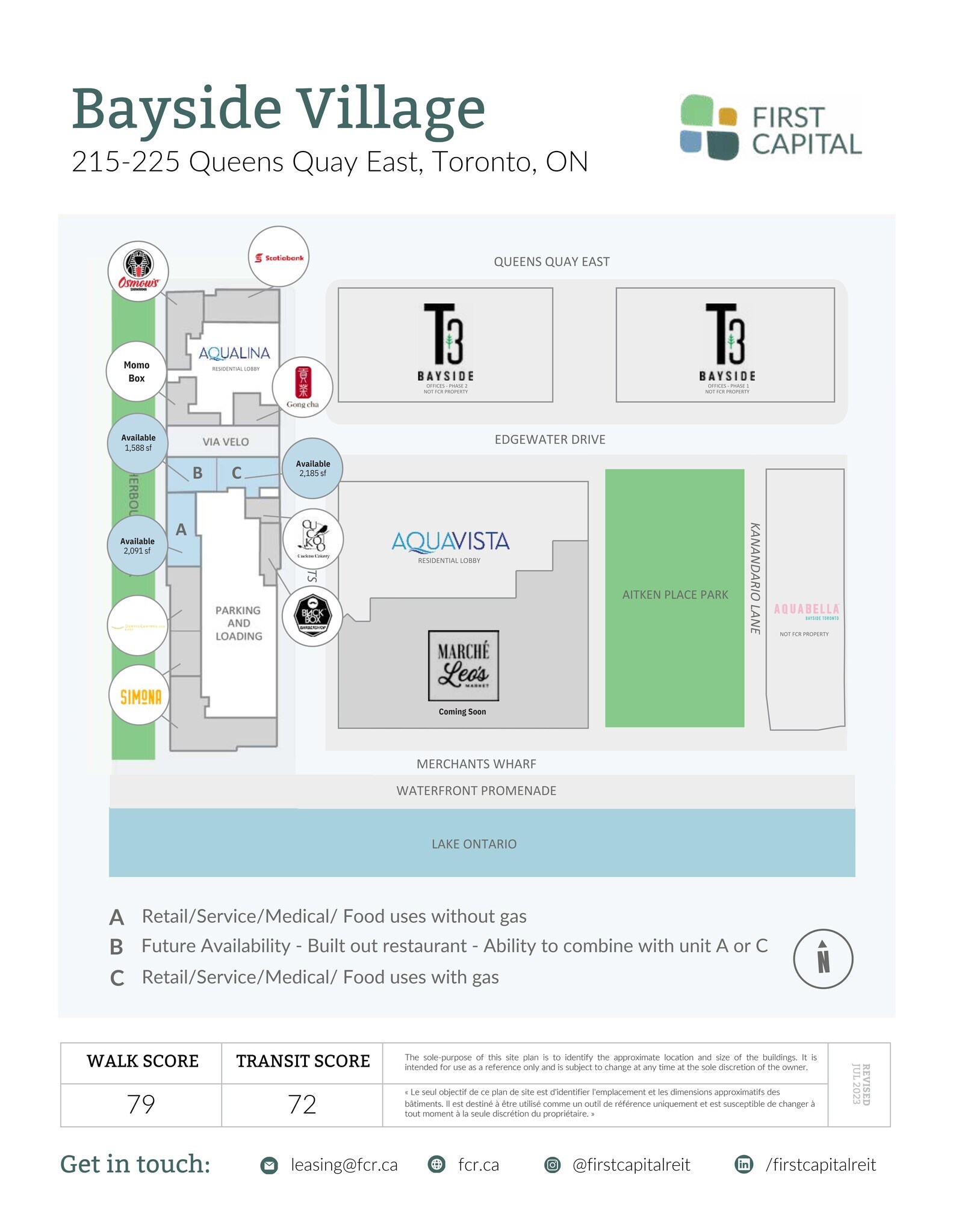 215 Queens Quay E, Toronto, ON à louer Plan de site– Image 1 sur 2