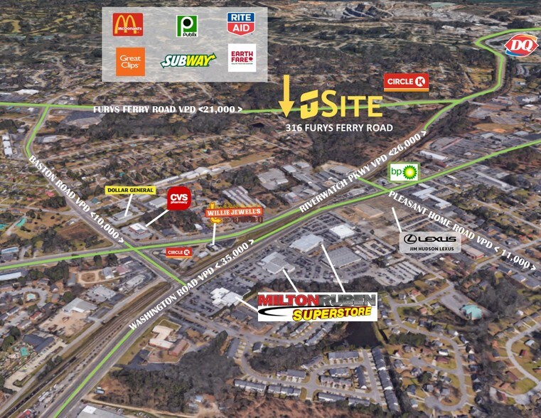 316 Furys Ferry Rd, Augusta, GA à vendre - Photo de l’immeuble – Image 2 sur 3