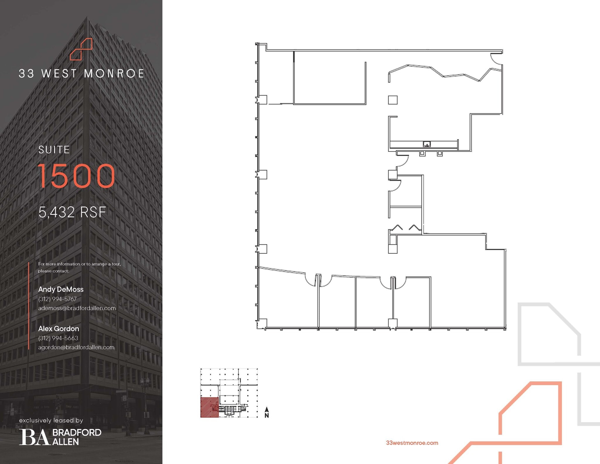 33 W Monroe St, Chicago, IL à louer Plan d’étage– Image 1 sur 3
