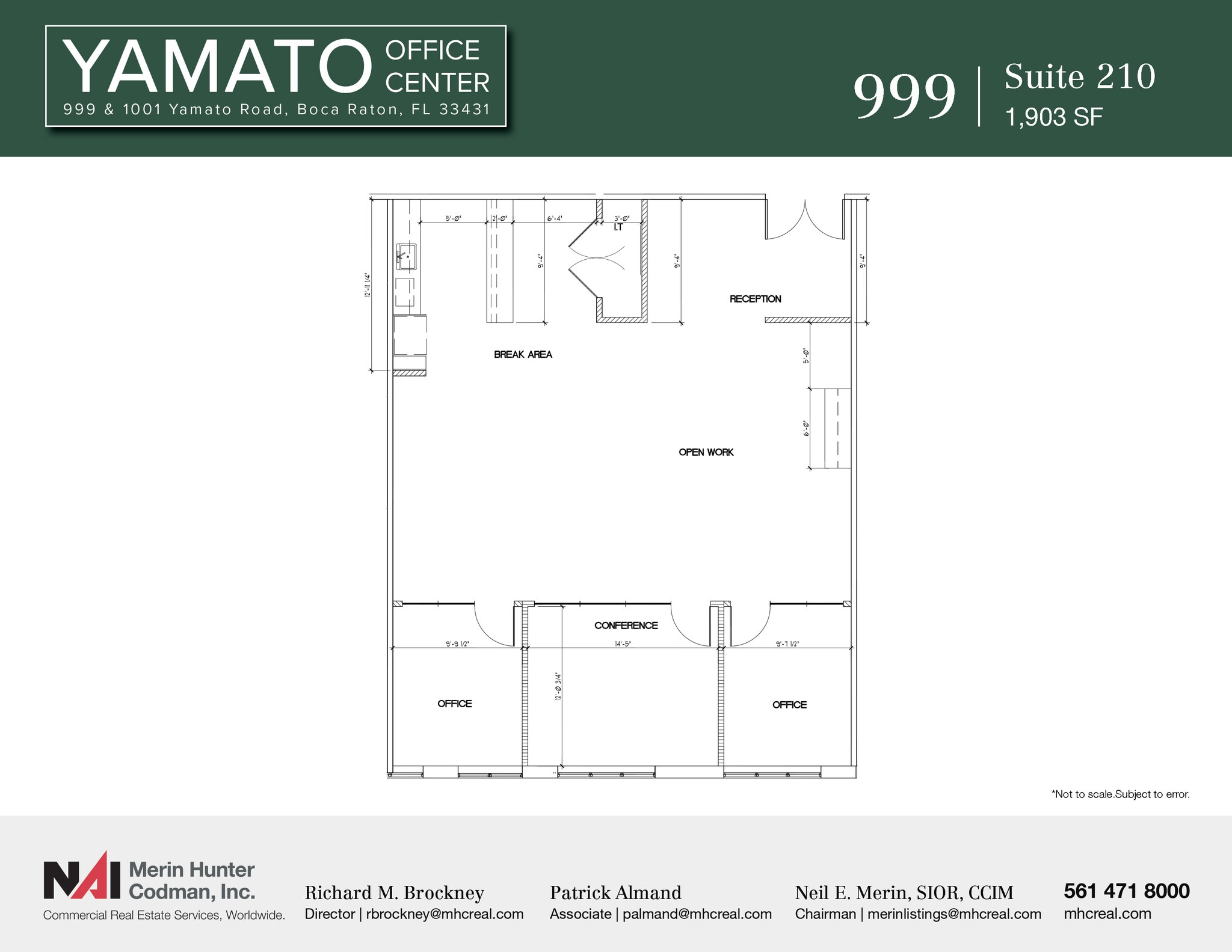 999-1001 W Yamato Rd, Boca Raton, FL à louer Plan d’étage– Image 1 sur 2