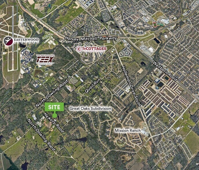 3 ac G H Alani & Hickory Road, College Station, TX à vendre - Aérien – Image 3 sur 6
