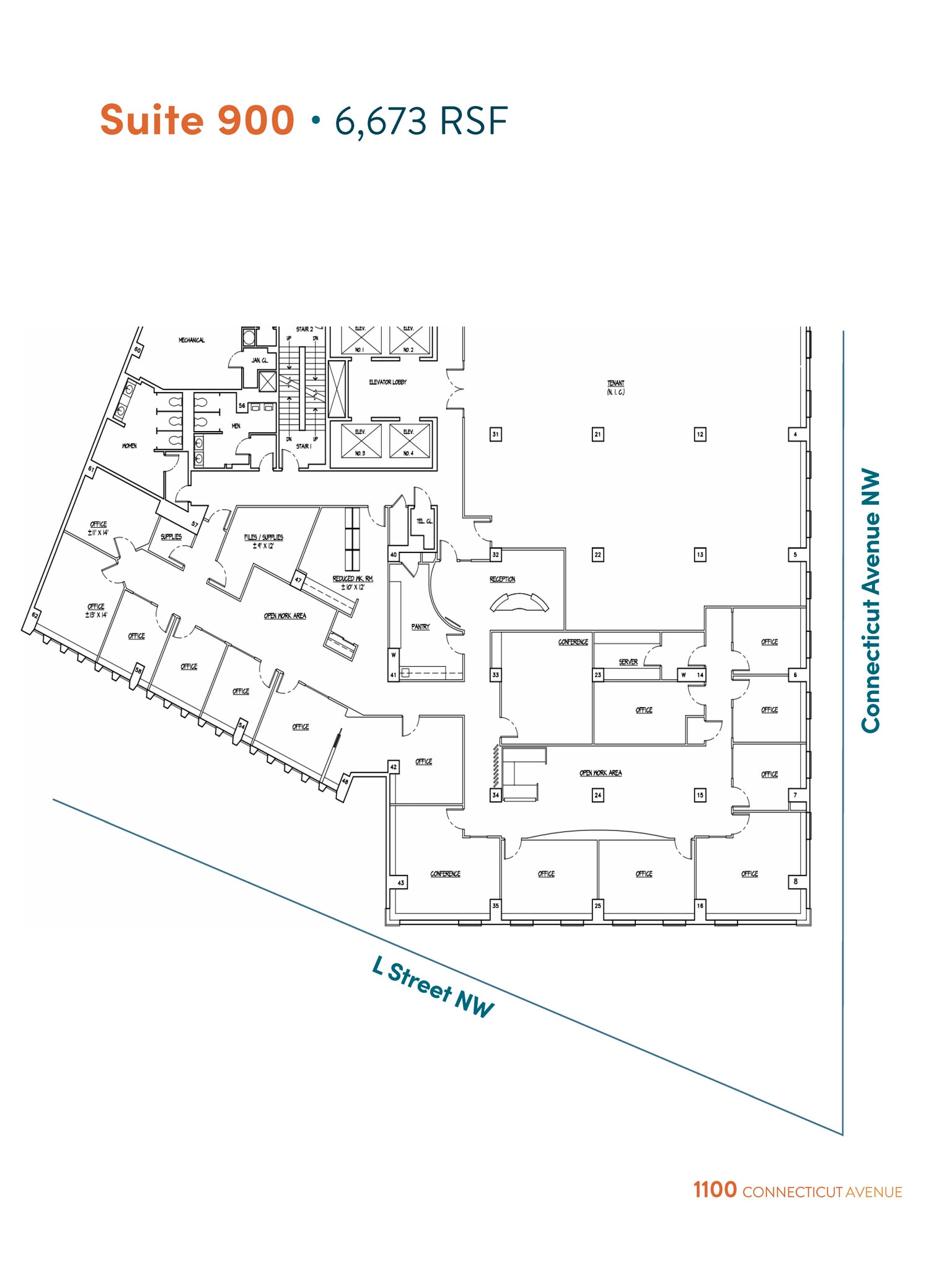 1100 Connecticut Ave NW, Washington, DC à louer Plan d’étage– Image 1 sur 1