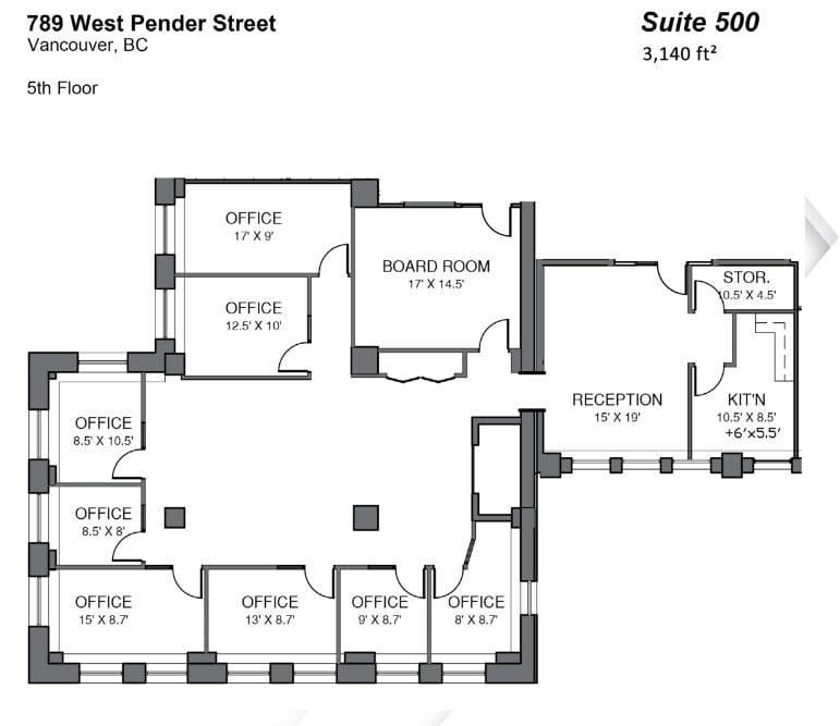 789 W Pender St, Vancouver, BC à louer Plan d’étage– Image 1 sur 1