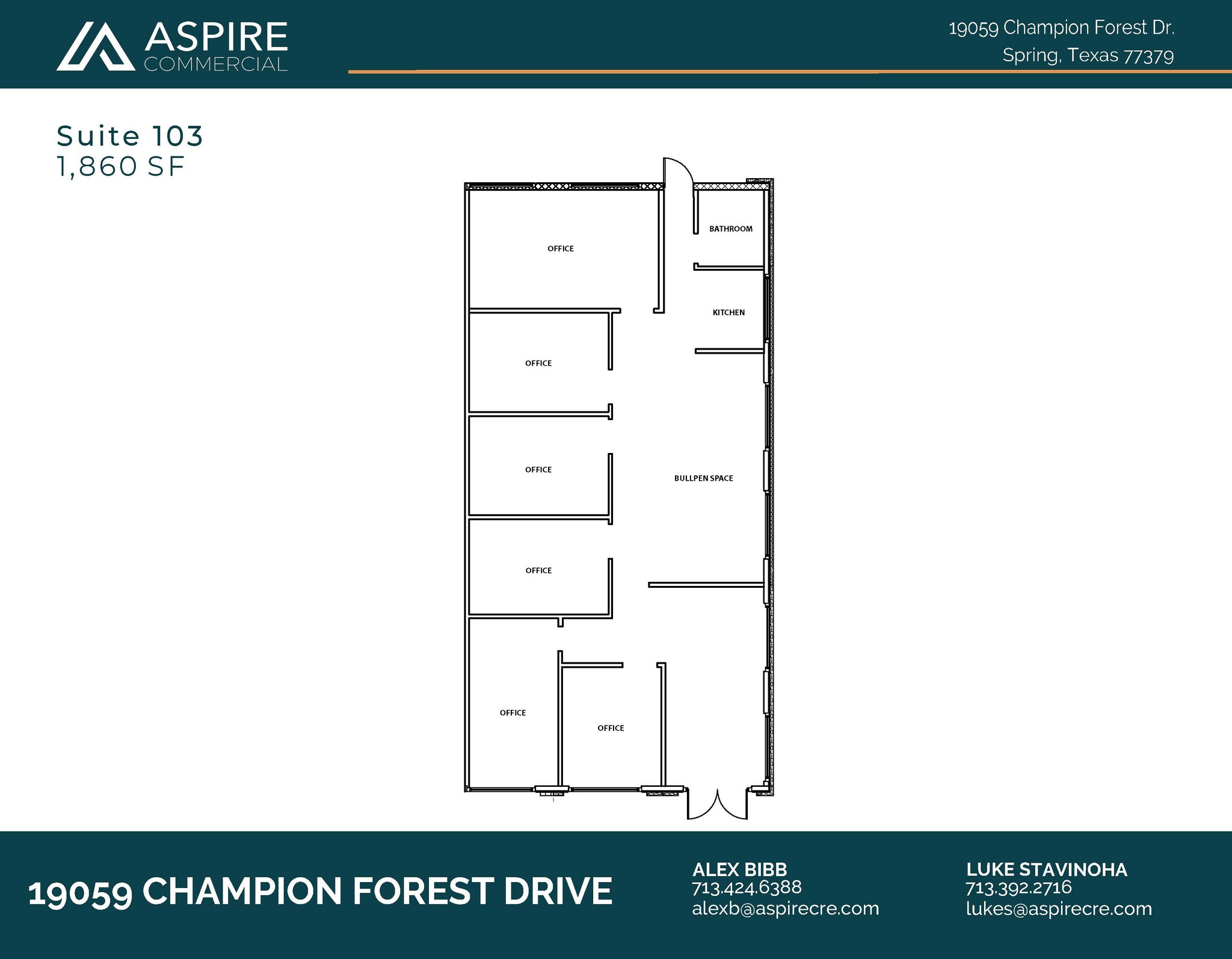 19059 Champion Forest Dr, Spring, TX à louer Plan d’étage– Image 1 sur 2