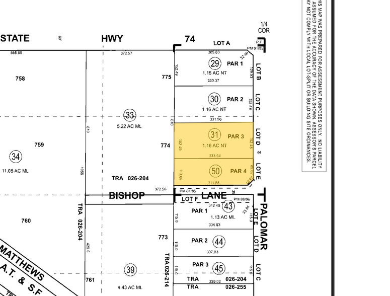 26035 Palomar Rd, Menifee, CA à vendre - Plan cadastral – Image 2 sur 12