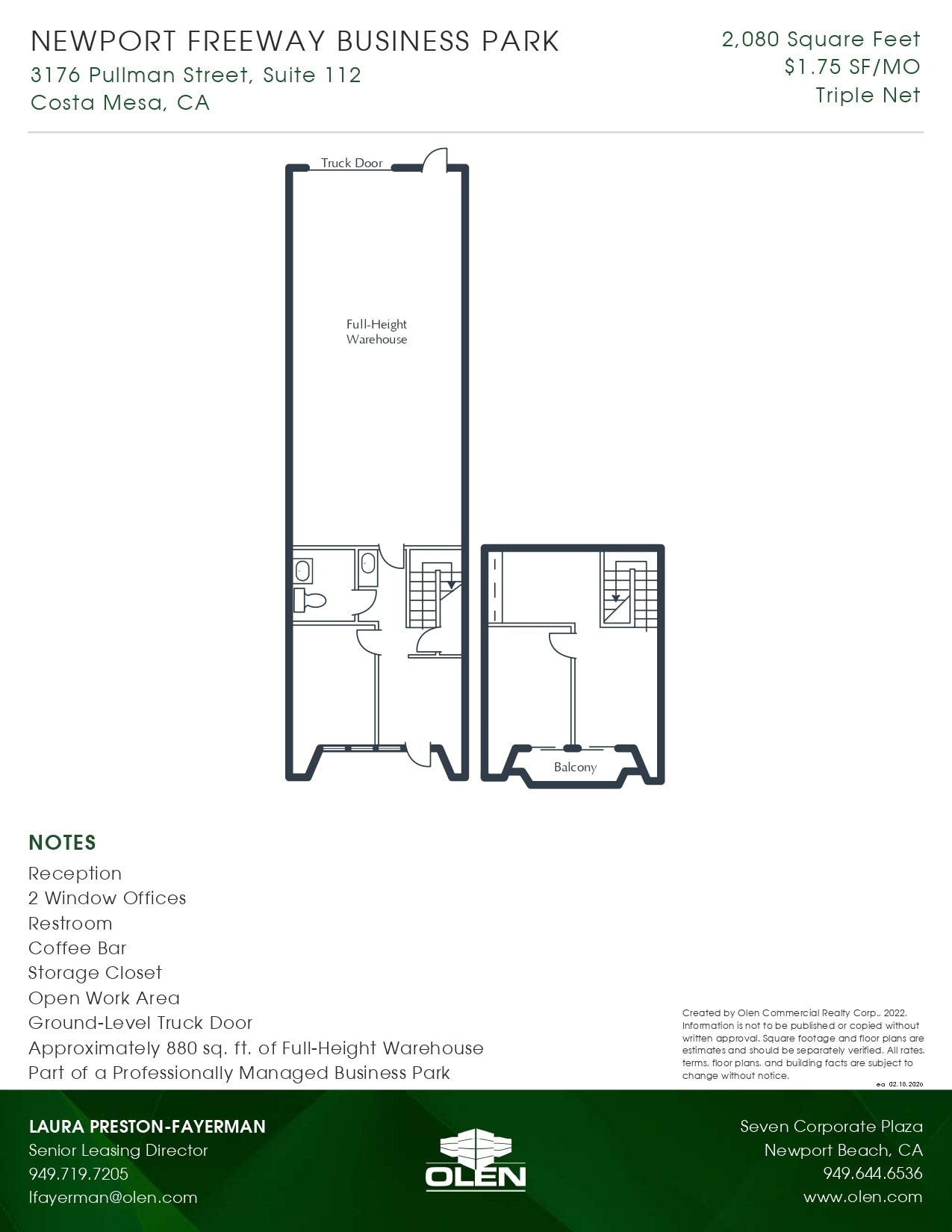 3176 Pullman St, Costa Mesa, CA à louer Plan d’étage– Image 1 sur 1