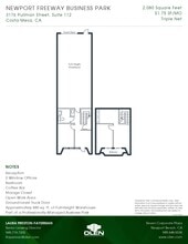 3176 Pullman St, Costa Mesa, CA à louer Plan d’étage– Image 1 sur 1