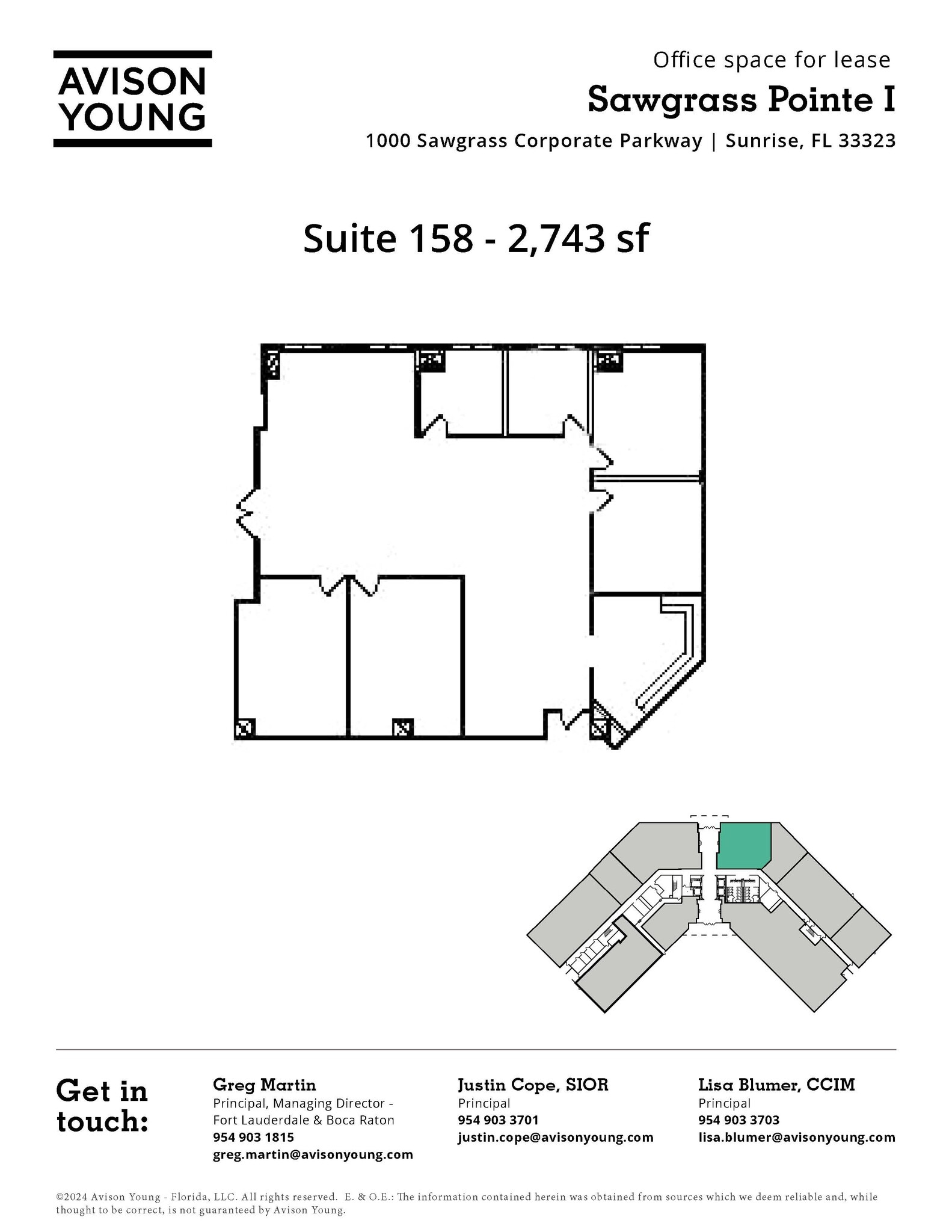 1000 Sawgrass Corporate Pkwy, Sunrise, FL à louer Plan d’étage– Image 1 sur 1