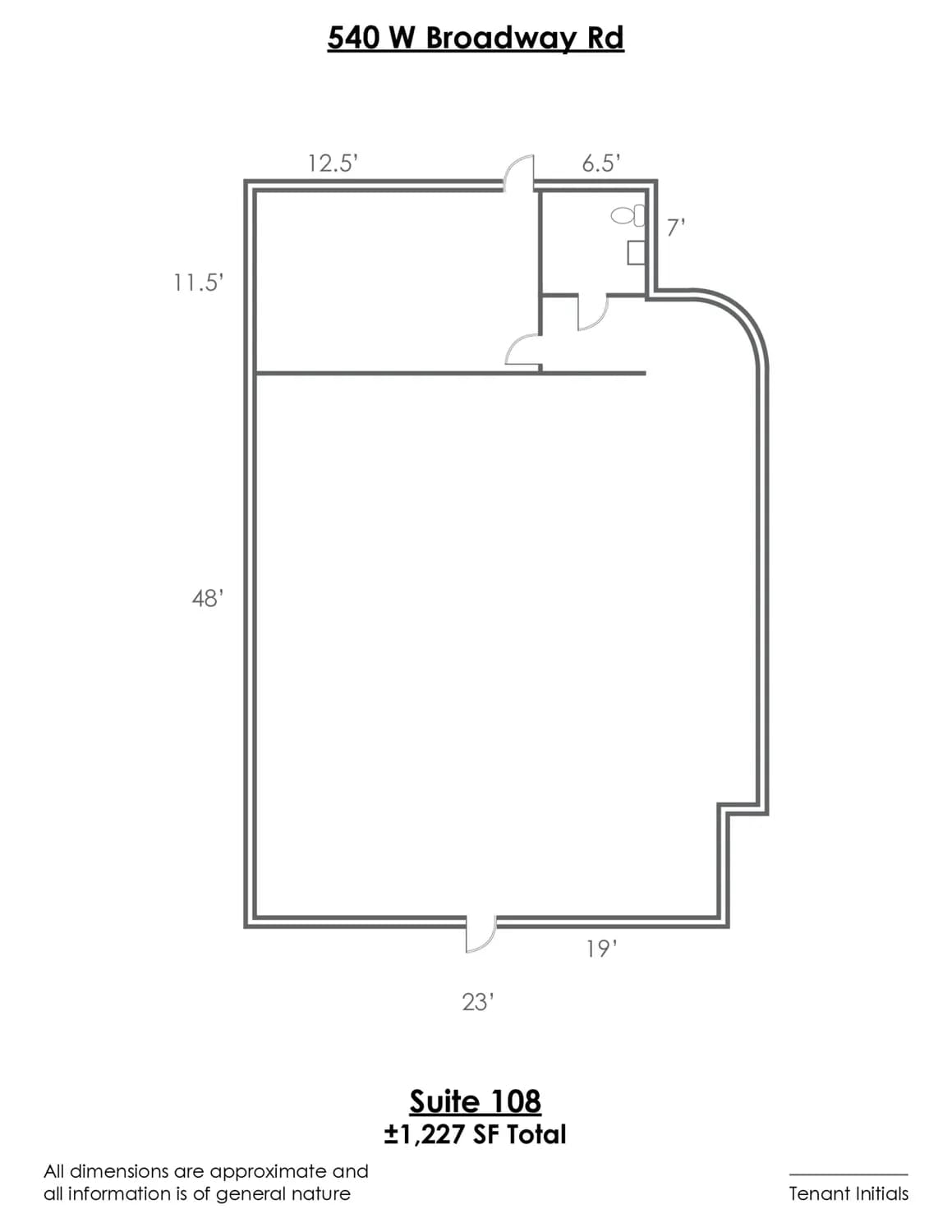 526 W Broadway Rd, Mesa, AZ à louer Plan d’étage– Image 1 sur 1
