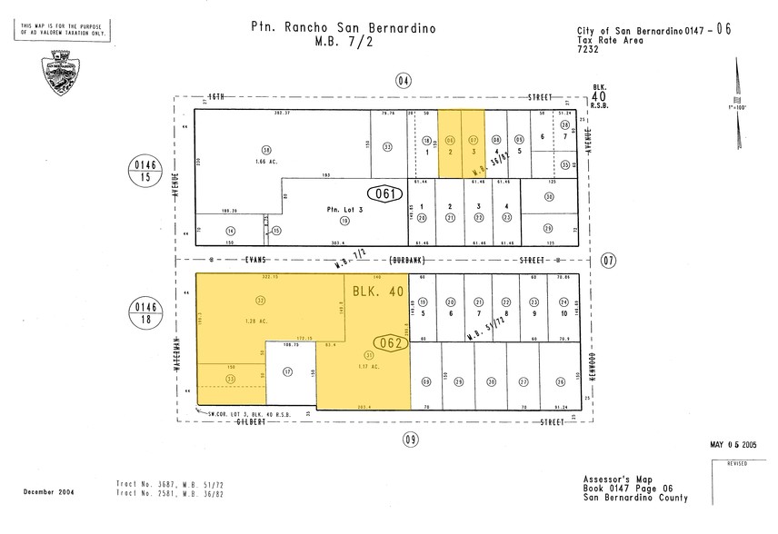 1405-1419 N Waterman Ave, San Bernardino, CA à vendre - Plan cadastral – Image 3 sur 3