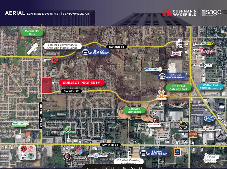 Elm Tree & SW 8th St, Bentonville, AR à vendre - Aérien – Image 2 sur 2