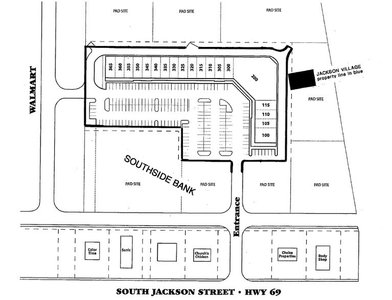 1009 S Jackson St, Jacksonville, TX à louer - Plan d’étage – Image 2 sur 9