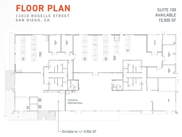 11010 Roselle St, San Diego, CA à louer Plan d’étage– Image 1 sur 1