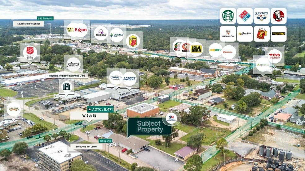 1206 W 6th St, Laurel, MS à vendre - Aérien – Image 3 sur 3