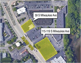 115-119 S Milwaukee Ave, Wheeling, IL - Vue aérienne vue de carte