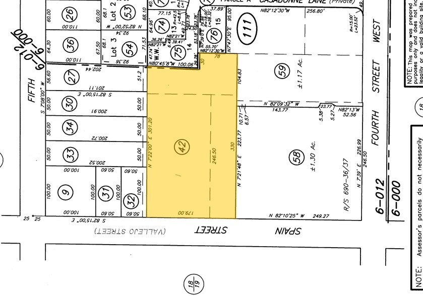450 W Spain St, Sonoma, CA à vendre - Plan cadastral – Image 2 sur 2
