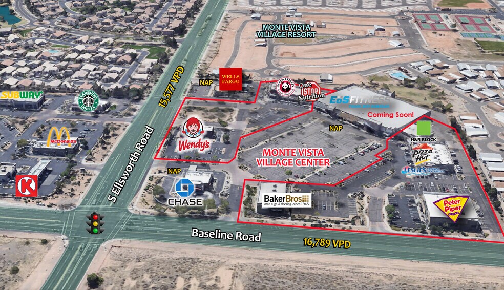 9053-9115 E Baseline Rd, Mesa, AZ à louer - Aérien – Image 2 sur 20