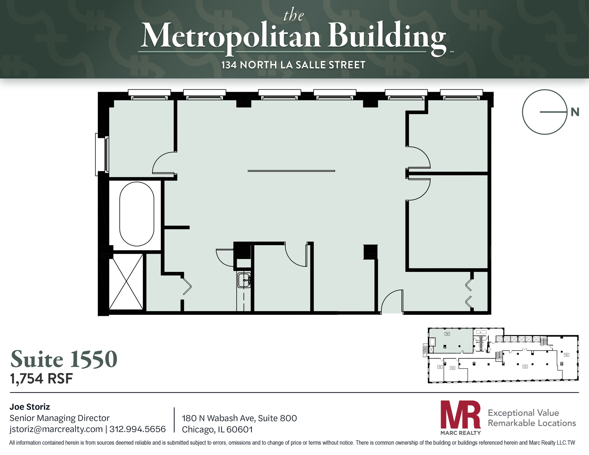 134 N LaSalle St, Chicago, IL à louer Plan d’étage– Image 1 sur 6