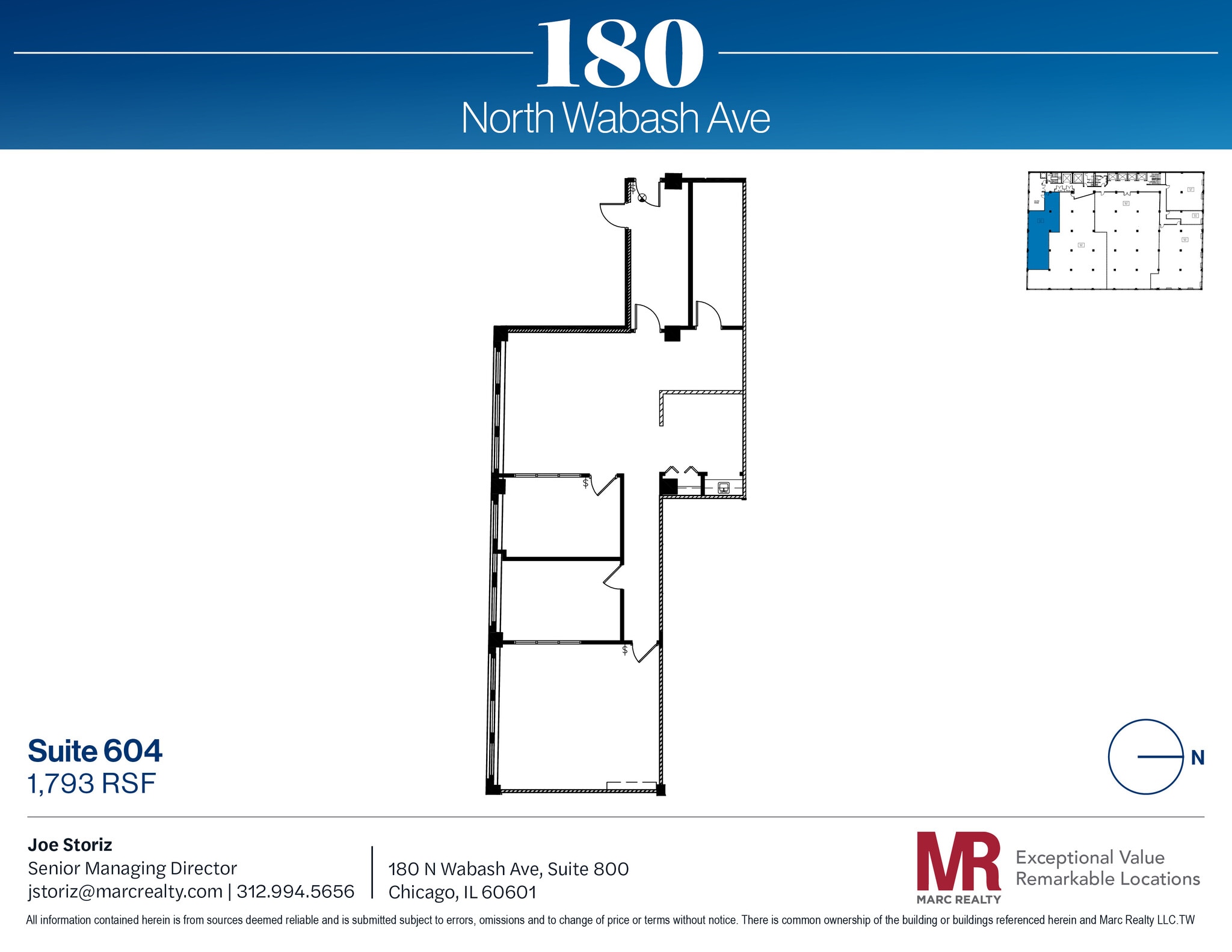 180 N Wabash Ave, Chicago, IL à louer Plan d’étage– Image 1 sur 8