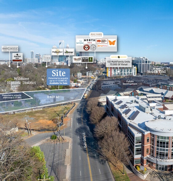 1830 S Tryon St - 1825 Wickford Pl, Charlotte, NC à vendre - Aérien – Image 2 sur 7