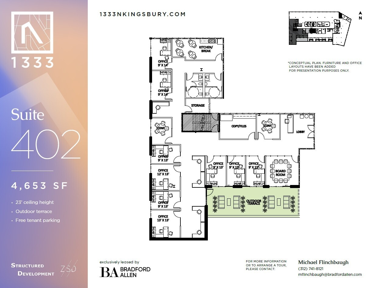 1333 N Kingsbury St, Chicago, IL à louer Plan d’étage– Image 1 sur 2