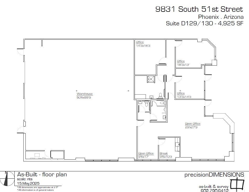 9831 S 51st St, Phoenix, AZ à louer Plan d’étage– Image 1 sur 2
