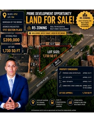 Plus de détails pour 1717 Sexton Place, Bronx, NY - Terrain à vendre