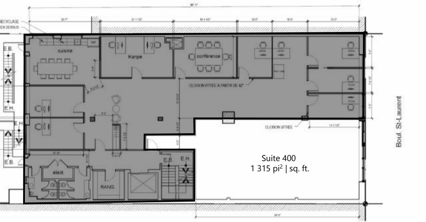 4428-4434 Boul Saint-Laurent, Montréal, QC à louer Plan d’étage– Image 1 sur 1