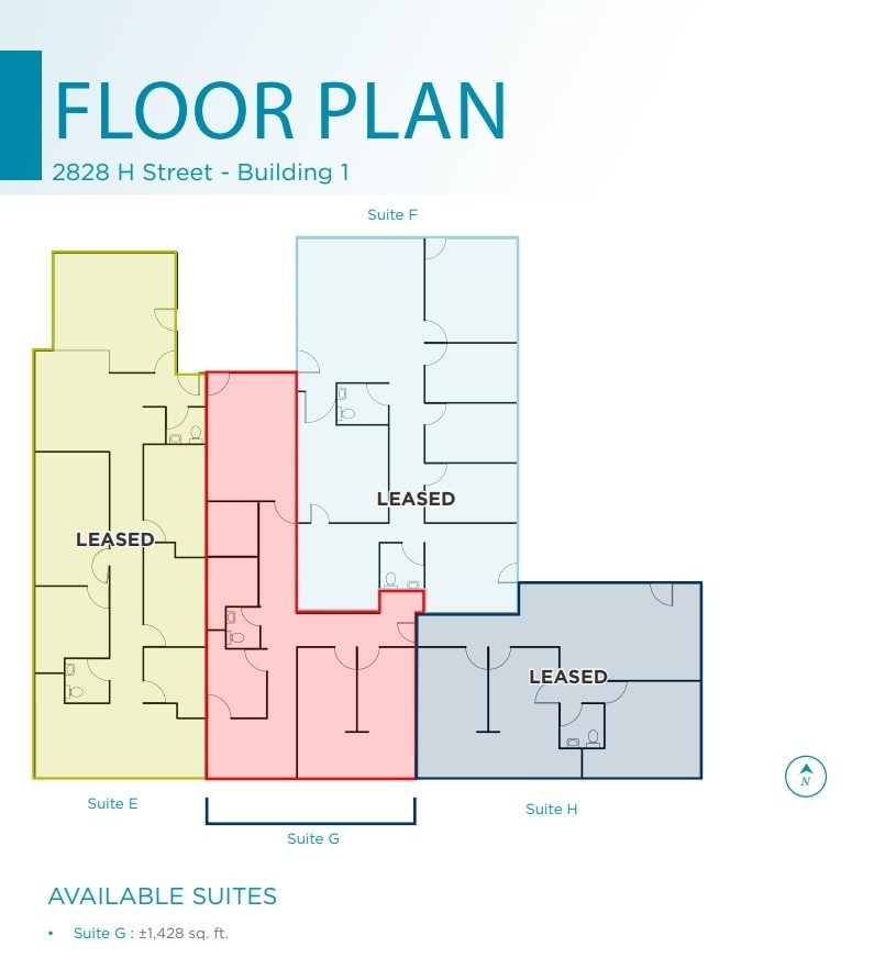 2828 H St, Bakersfield, CA à louer Plan d’étage– Image 1 sur 1
