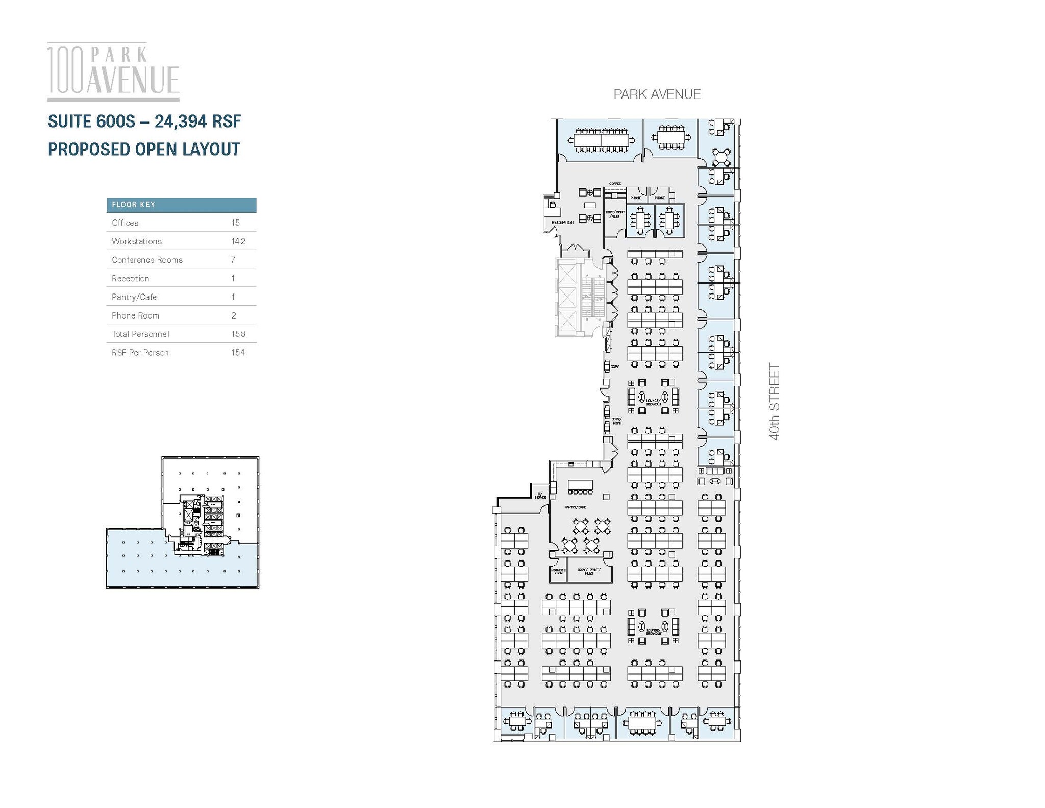100 Park Ave, New York, NY à louer Plan d’étage– Image 1 sur 2