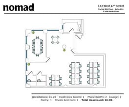153 W 27th St, New York, NY à louer Plan d’étage– Image 1 sur 5