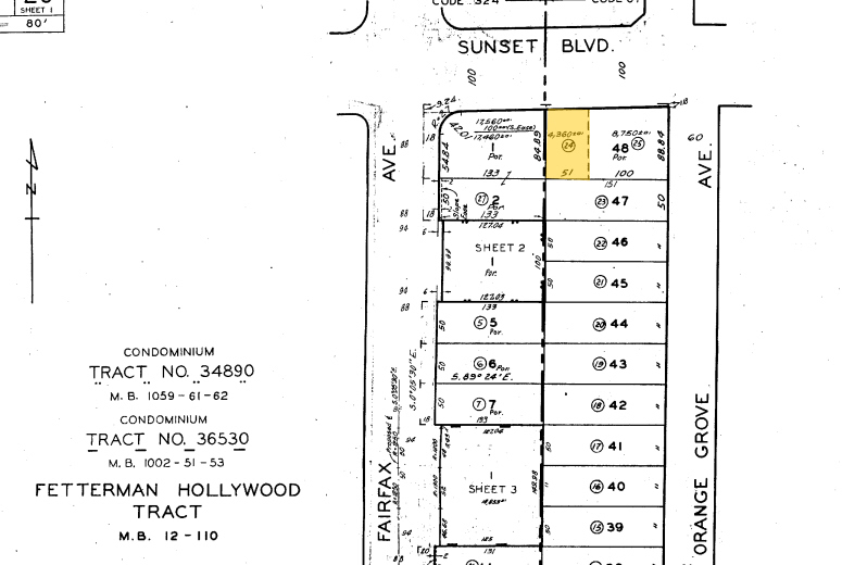 7860-7862 Sunset Blvd, Los Angeles, CA à louer - Plan cadastral – Image 2 sur 6