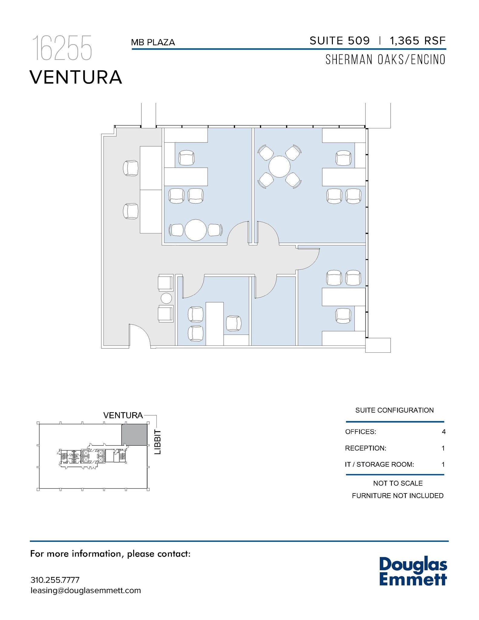 16255 Ventura Blvd, Encino, CA à louer Plan d’étage– Image 1 sur 1