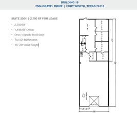 2501-2519 Gravel Dr, Fort Worth, TX à louer Plan d’étage– Image 1 sur 1