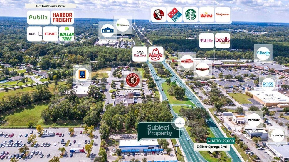 4956 E Silver Springs Blvd, Ocala, FL à vendre - Aérien – Image 3 sur 3