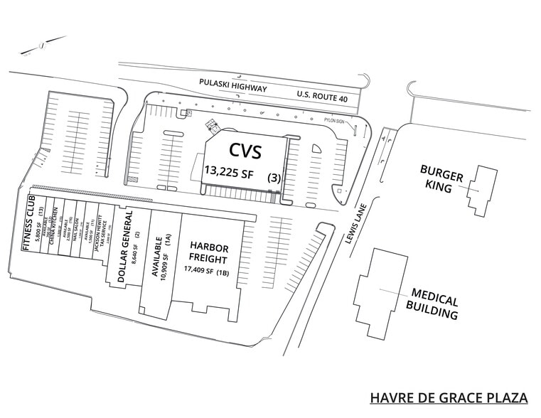 1000 Pulaski Hwy, Havre De Grace, MD à louer - Plan de site – Image 1 sur 4