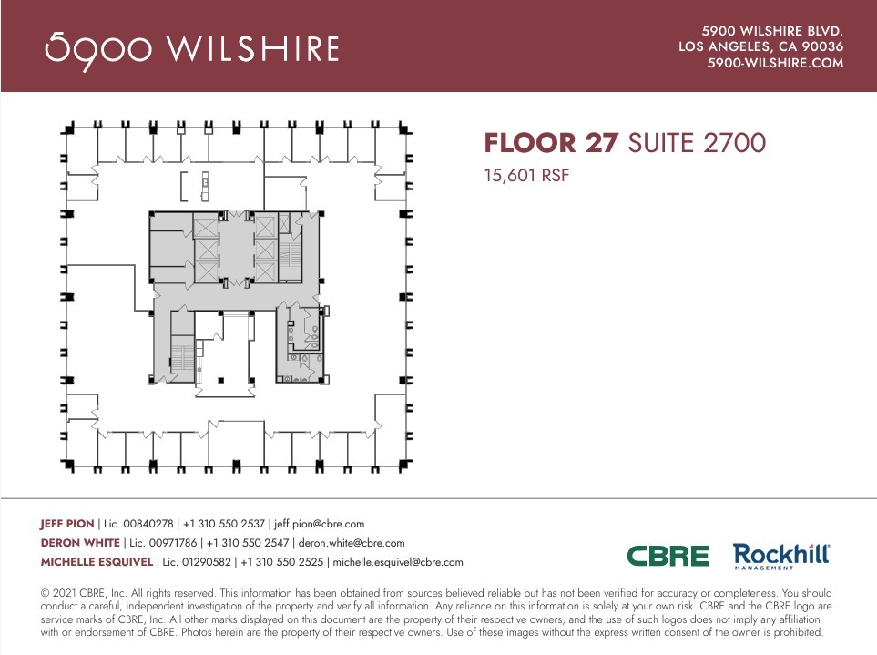 5900 Wilshire Blvd, Los Angeles, CA à louer Plan d’étage– Image 1 sur 1