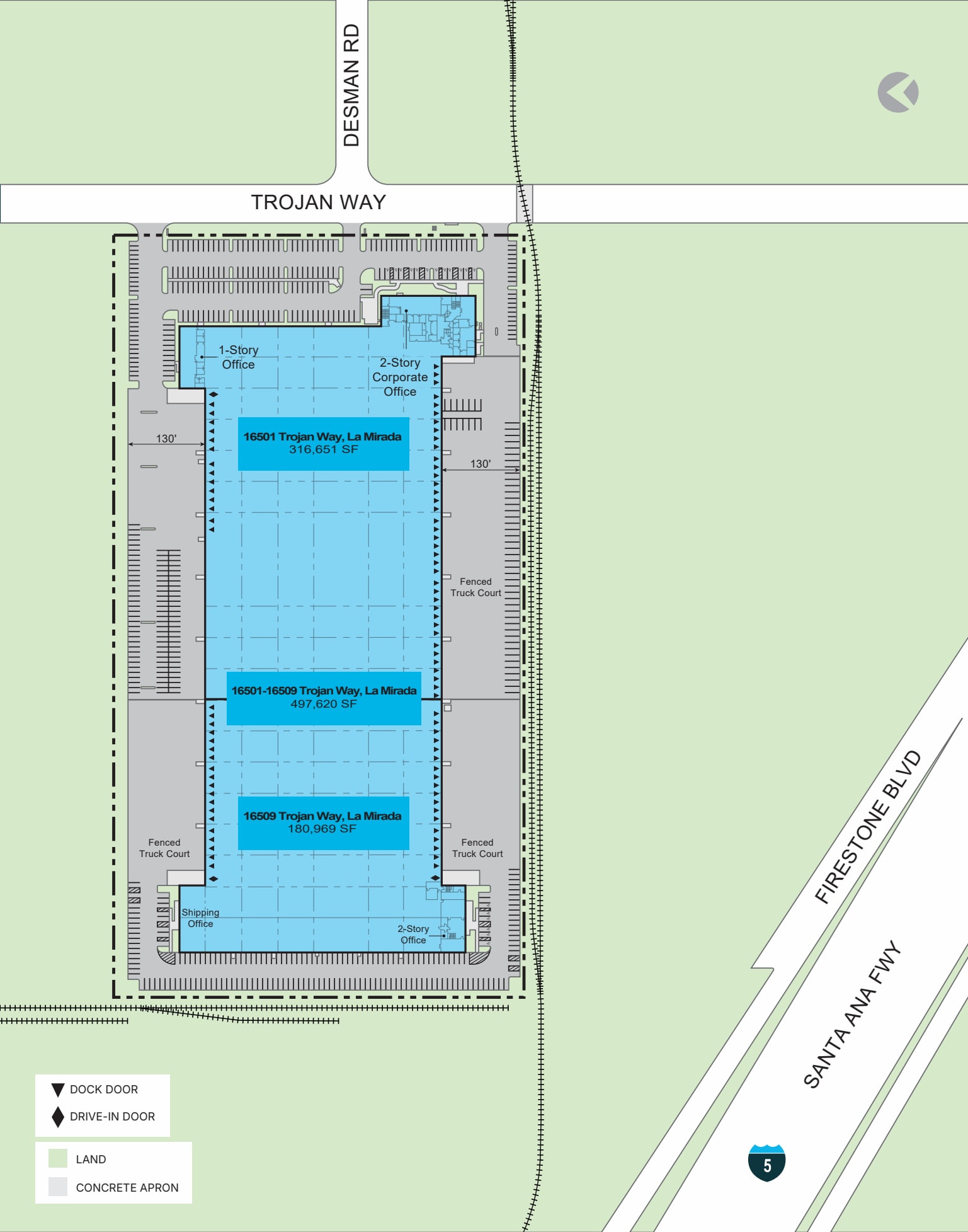 16501-16509 Trojan Way, La Mirada, CA à louer Plan de site– Image 1 sur 1