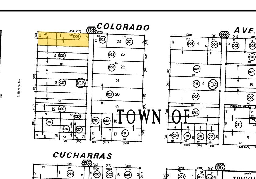 209-211 E Colorado Ave, Colorado Springs, CO à louer - Plan cadastral – Image 2 sur 6