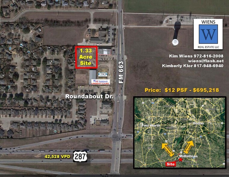 S 9th St., Midlothian, TX à vendre - Aérien – Image 2 sur 2