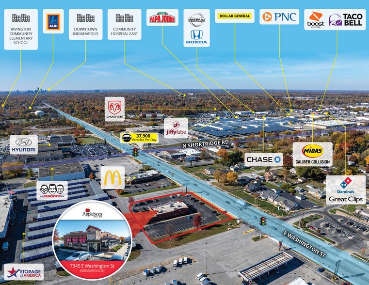 7345 E Washington St, Indianapolis, IN à vendre - Photo de l’immeuble – Image 2 sur 6