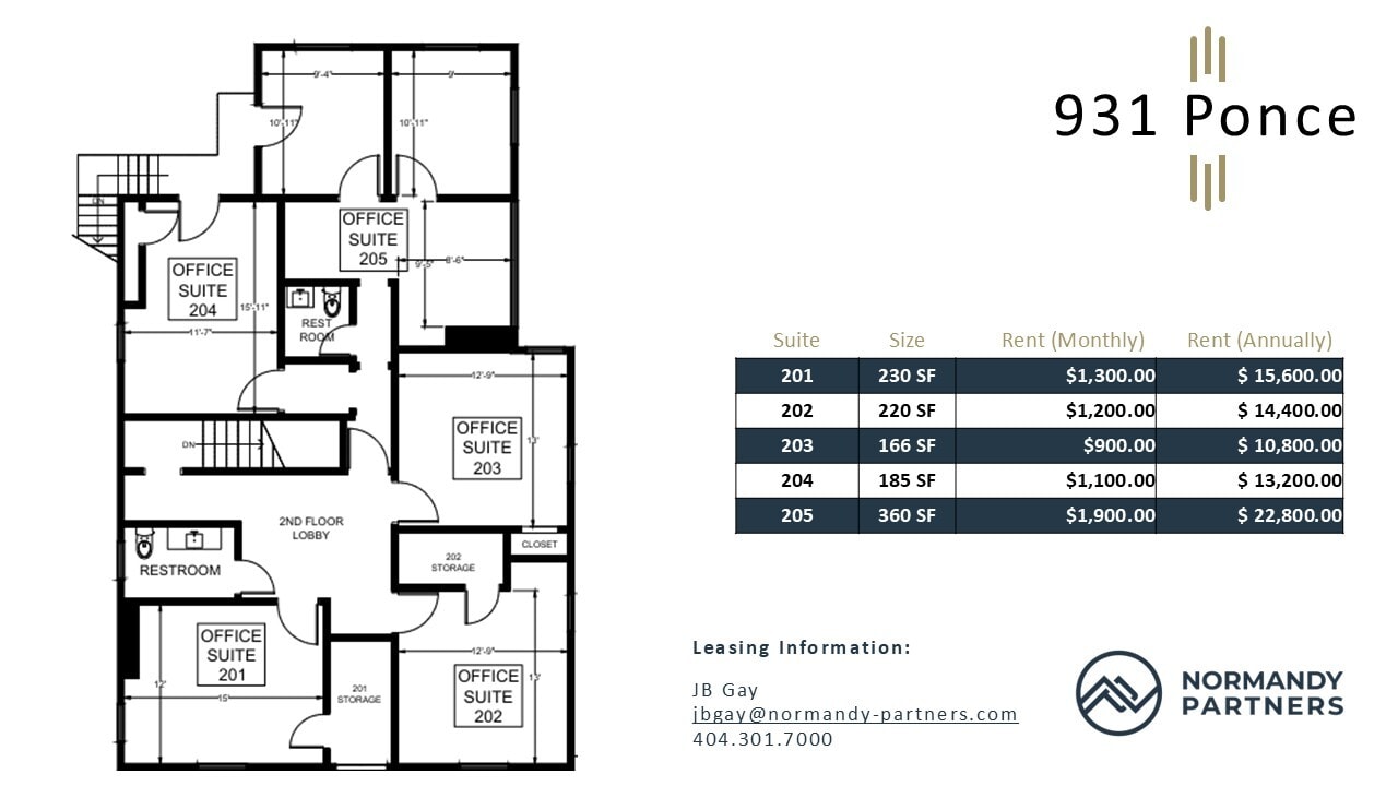 931 Ponce de Leon Ave NE, Atlanta, GA à louer Plan d’étage– Image 1 sur 1