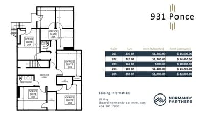 931 Ponce de Leon Ave NE, Atlanta, GA à louer Plan d’étage– Image 1 sur 1